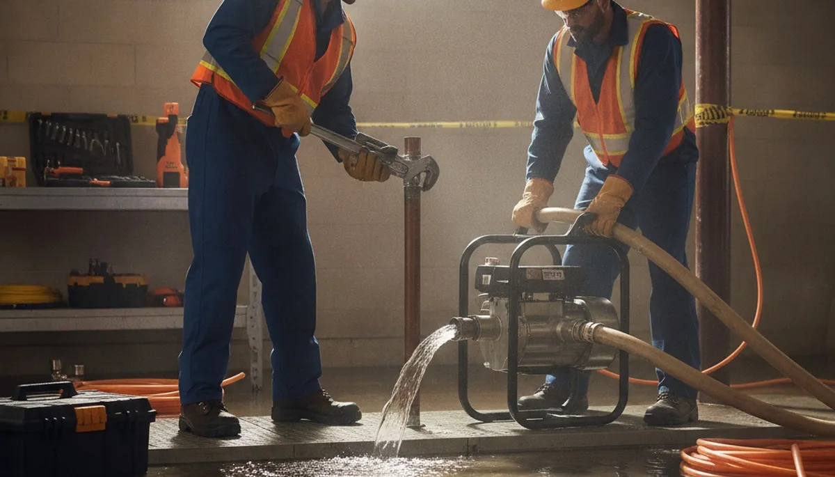 Emergency plumber in Fort Collins, CO repairing a burst pipe for fast 24/7 service