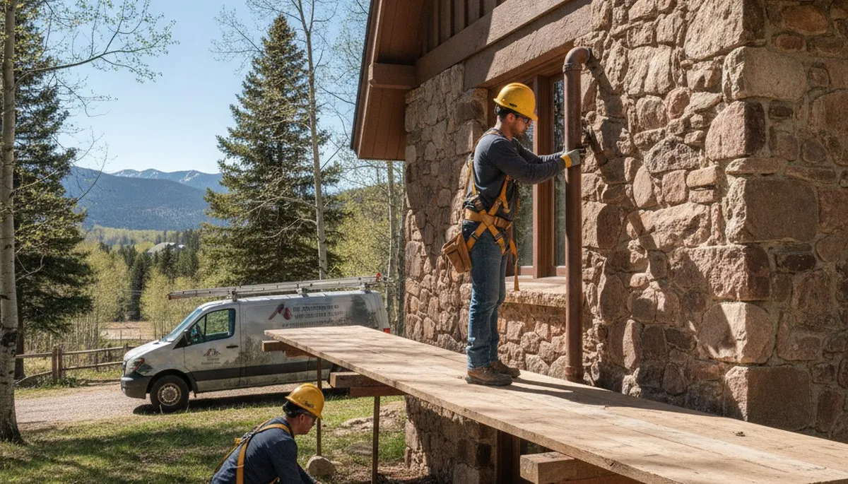 Plumber repairing a pipe in Fort Collins, CO for residential plumbing service
