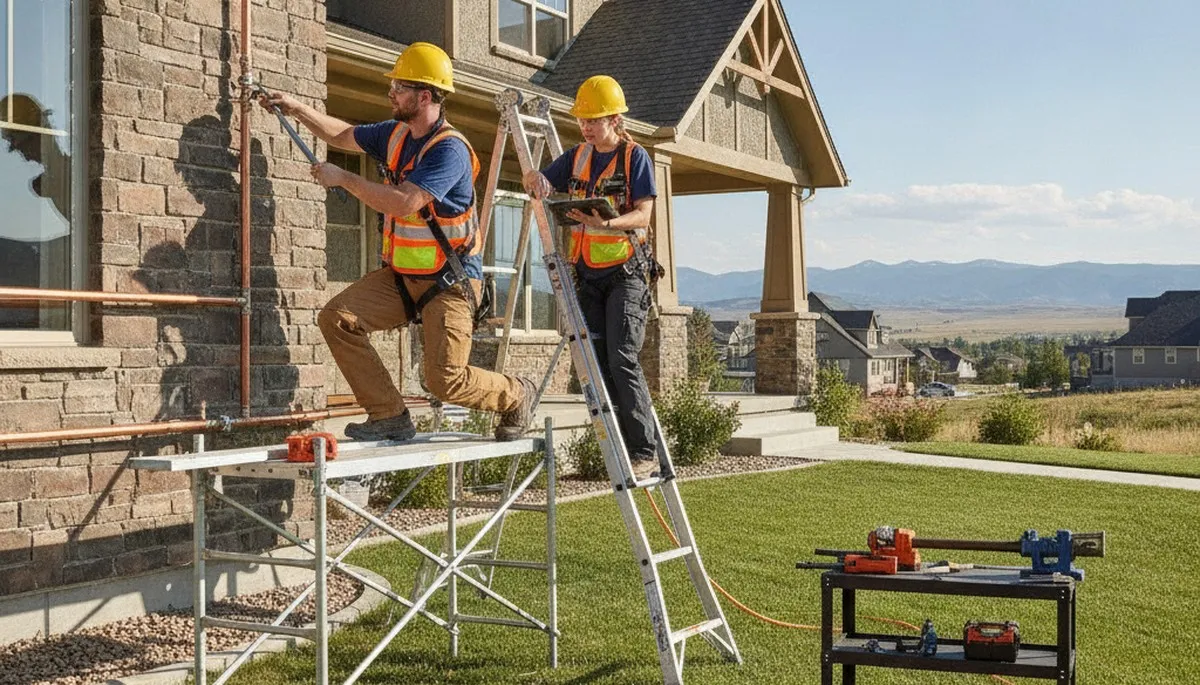 Fort Collins, CO plumber repairing a leaky pipe for a residential plumbing service
