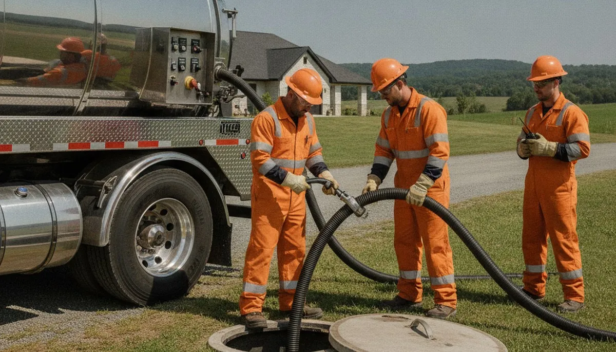 Fort Collins, CO plumber pumping a septic tank for home plumbing maintenance