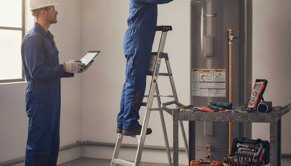 Water heater repair technician serving Fort Collins, CO on a residential service call